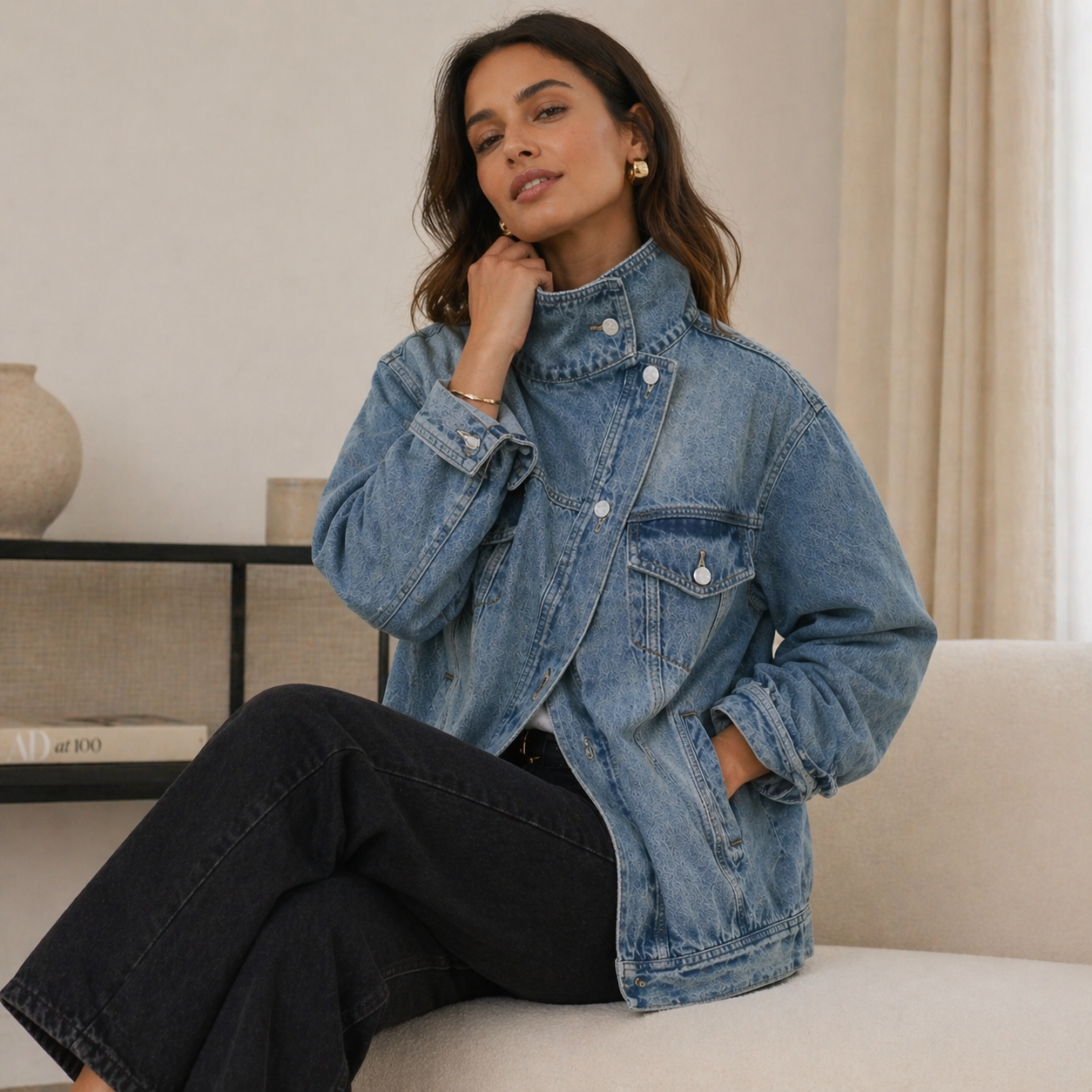 LUNA | Chaqueta asimétrica urbana con botones