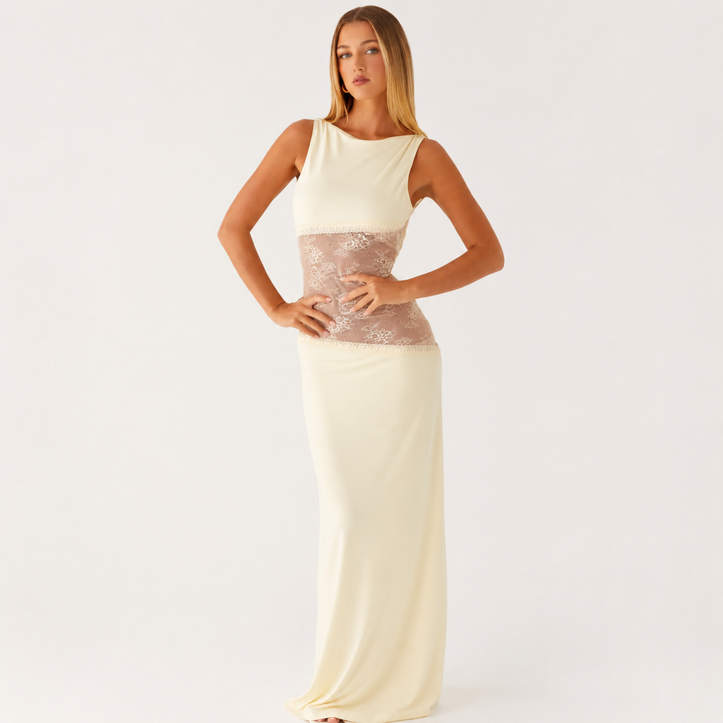SOFIA | Vestido largo con espalda descubierta.